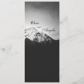 Zwart-wit bruiloft onder de bergen menu (Achterkant)