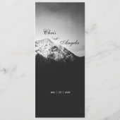 Zwart-wit bruiloft onder de bergen menu (Achterkant)