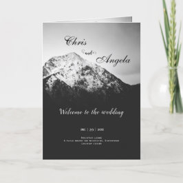 Zwart-wit bruiloft onder de bergen programma