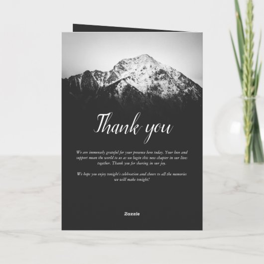 Zwart-wit bruiloft onder de bergen programma (Achterkant)