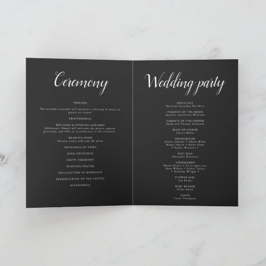 Zwart-wit bruiloft onder de bergen programma (Binnen)