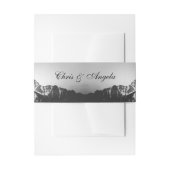 Zwart-wit bruiloft onder de bergen uitnodigingen wikkel (Voorkant Voorbeeld)