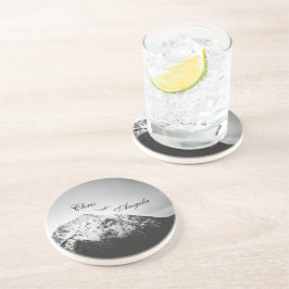 Zwart-wit bruiloft onder de bergen zandsteen onderzetter