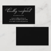 Zwart-wit bruiloft online RSVP Visitekaartje (Voorkant / Achterkant)