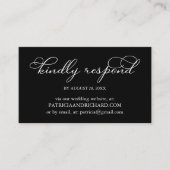Zwart-wit bruiloft online RSVP Visitekaartje (Voorkant)