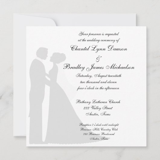 Zwart-wit bruiloft paar bruiloft uitnodiging (Achterkant)