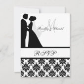 Zwart-wit bruiloft paar RSVP-kaart RSVP Kaartje (Voorkant)