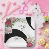 Zwart-wit bruiloft papier Bord (Feest)