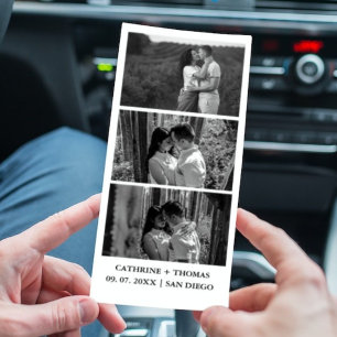 Zwart & wit bruiloft photobooth overlay kaart