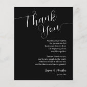 Zwart-wit bruiloft plaats instelling dank u flyer (Voorkant)