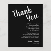 Zwart-wit bruiloft plaats instelling dank u flyer (Voorkant)