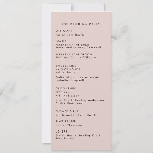 zwart-wit bruiloft programma (Achterkant)