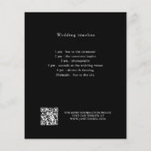 Zwart wit bruiloft programma details QR code (Achterkant)