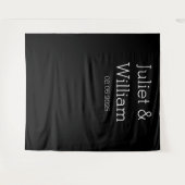Zwart-wit Bruiloft Prop Achtergrond banner Wandkleed (Voorkant (horizontaal))