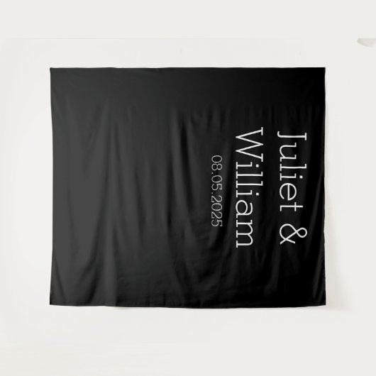 Zwart-wit Bruiloft Prop Achtergrond banner Wandkleed (Voorkant (horizontaal))
