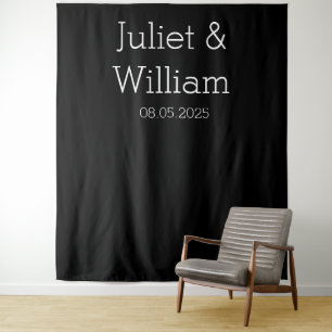 Zwart-wit Bruiloft Prop Achtergrond banner Wandkleed