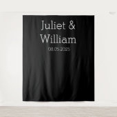 Zwart-wit Bruiloft Prop Achtergrond banner Wandkleed (Voorkant)