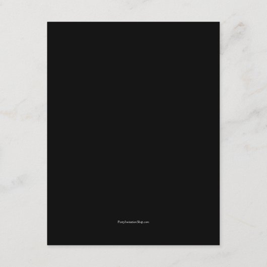 Zwart-wit bruiloft receptie Bord Bedankkaart (Achterkant)