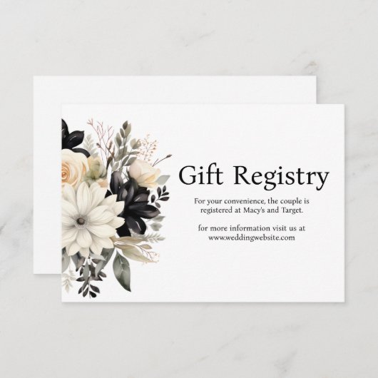 Zwart-wit bruiloft register behuizing Kaart (Voorkant / Achterkant)