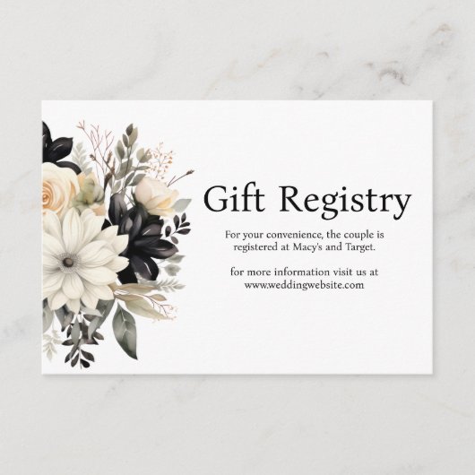 Zwart-wit bruiloft register behuizing Kaart (Voorkant)