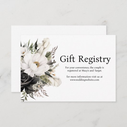 Zwart-wit bruiloft register behuizing Kaart (Voorkant / Achterkant)