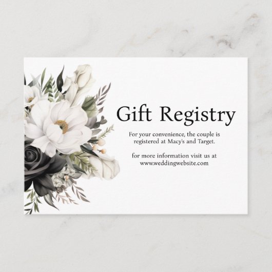 Zwart-wit bruiloft register behuizing Kaart (Voorkant)