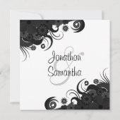 Zwart-wit bruiloft repetitie diner uitnodigingen (Achterkant)