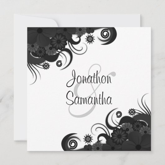 Zwart-wit bruiloft repetitie diner uitnodigingen (Achterkant)