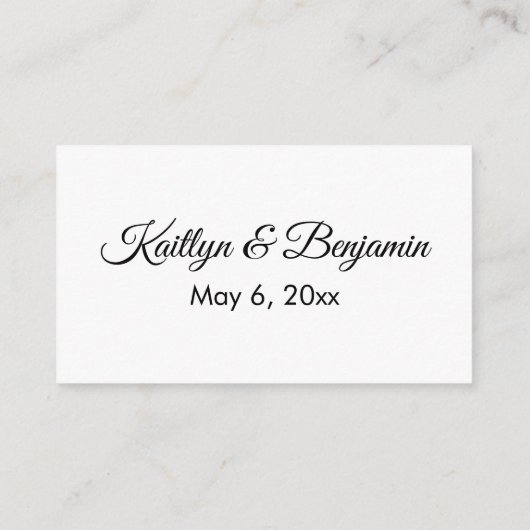 Zwart & Wit Bruiloft RSVP Online Elegant Eenvoudig Informatiekaartje (Achterkant)