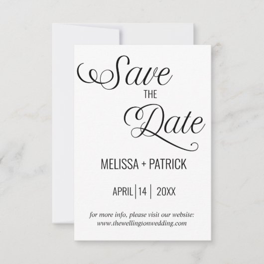 Zwart-wit bruiloft save the date (Voorkant)
