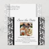 Zwart/Wit Bruiloft Save the Date Foto Briefkaart (Voorkant / Achterkant)