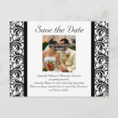 Zwart/Wit Bruiloft Save the Date Foto Briefkaart (Voorkant)