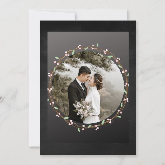 Zwart-wit bruiloft Save The Date Kaart (Achterkant)