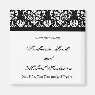 Zwart-wit bruiloft Save the Date Magnet