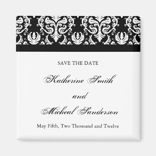 Zwart-wit bruiloft Save the Date Magnet (Voorkant)