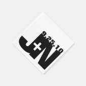 Zwart-wit bruiloft servet (Hoek)