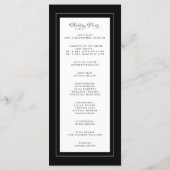 Zwart-wit bruiloft Service Ceremonie Elegant Programmakaart (Achterkant)