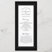Zwart-wit bruiloft Service Ceremonie Elegant Programmakaart (Voorkant)