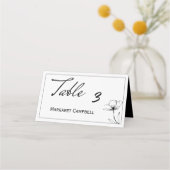 Zwart-wit Bruiloft Tafel Nummer Plaats Kaart Plaatskaartje (Voorkant)