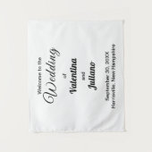 Zwart-wit bruiloft tapestry wandkleed (Voorkant)