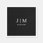 Zwart-wit bruiloft tekst servet (Voorkant)