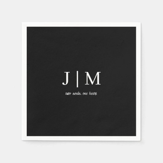 Zwart-wit bruiloft  tekst servet (Voorkant)