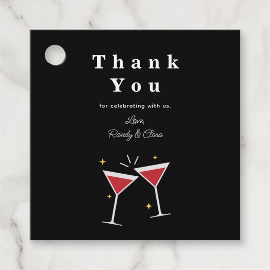 Zwart & Wit Bruiloft Viering Wijnfles Labels (Voorkant)