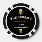 Zwart-wit bruiloft vrijgezellenfeest Groomsmen Poker Chips (Achterkant)
