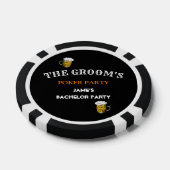 Zwart-wit bruiloft vrijgezellenfeest Groomsmen Poker Chips (Enkel)