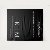 Zwart-wit-bruiloft Wandkleed (Voorkant (horizontaal))