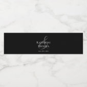 Zwart-wit-bruiloft Waterfles Etiket (Enkel label)