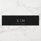 Zwart-wit-bruiloft Waterfles Etiket (Enkel label)