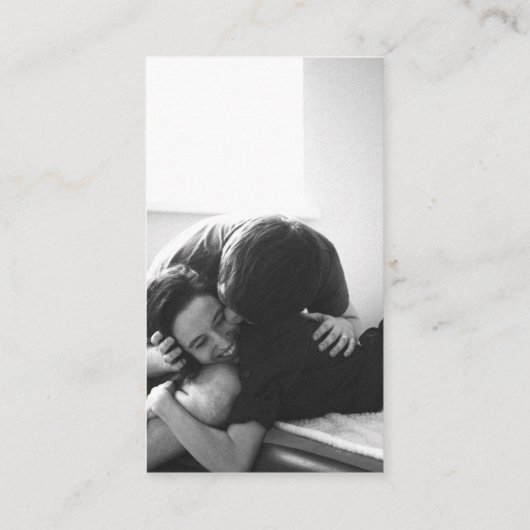 Zwart-wit bruiloft website QR code foto RSVP Informatiekaartje (Achterkant)