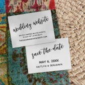 Zwart-wit bruiloft website, Save the Date Kaart Visitekaartje